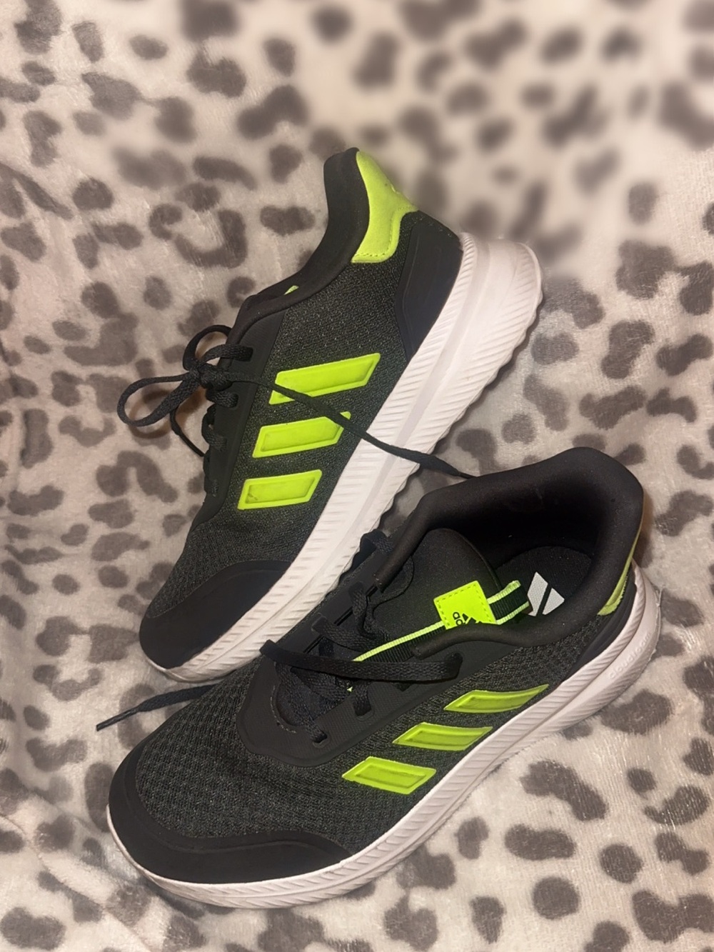 adidas Kids Black & Neon Green Athletic Sneakers